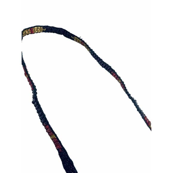 Russian Necklace Carpathian Seed Bead Indigenous Caucus Art Vintage Handmade Red - Picture 9 of 16